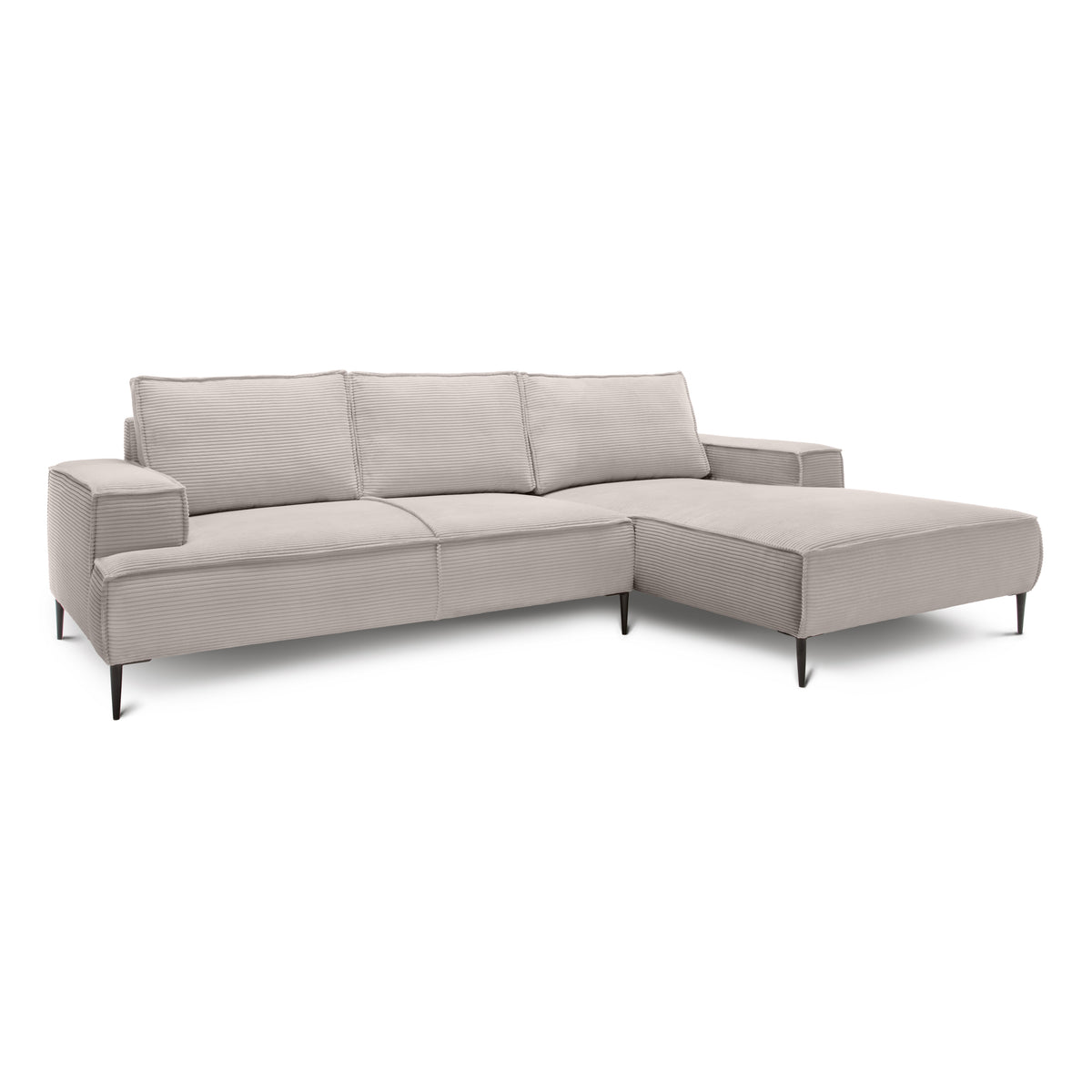 May 3 Seater Corner Sofa 275 cm, Modern Classic Style – Sand Stone (POSO 02), Right-handed