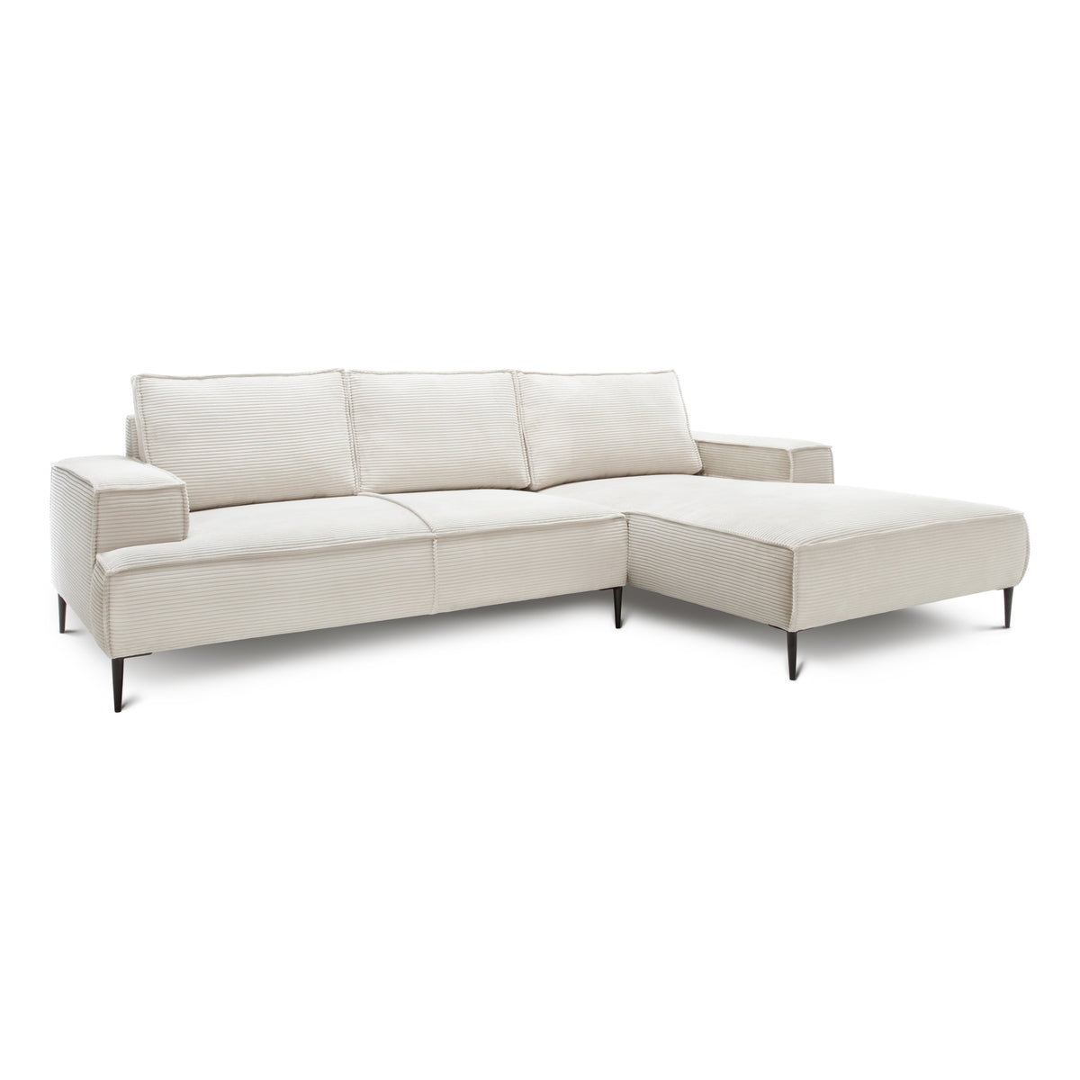 May 3 Seater Corner Sofa 275 cm, Modern Classic Style – Porcelain Beige (POSO 38), Right-handed