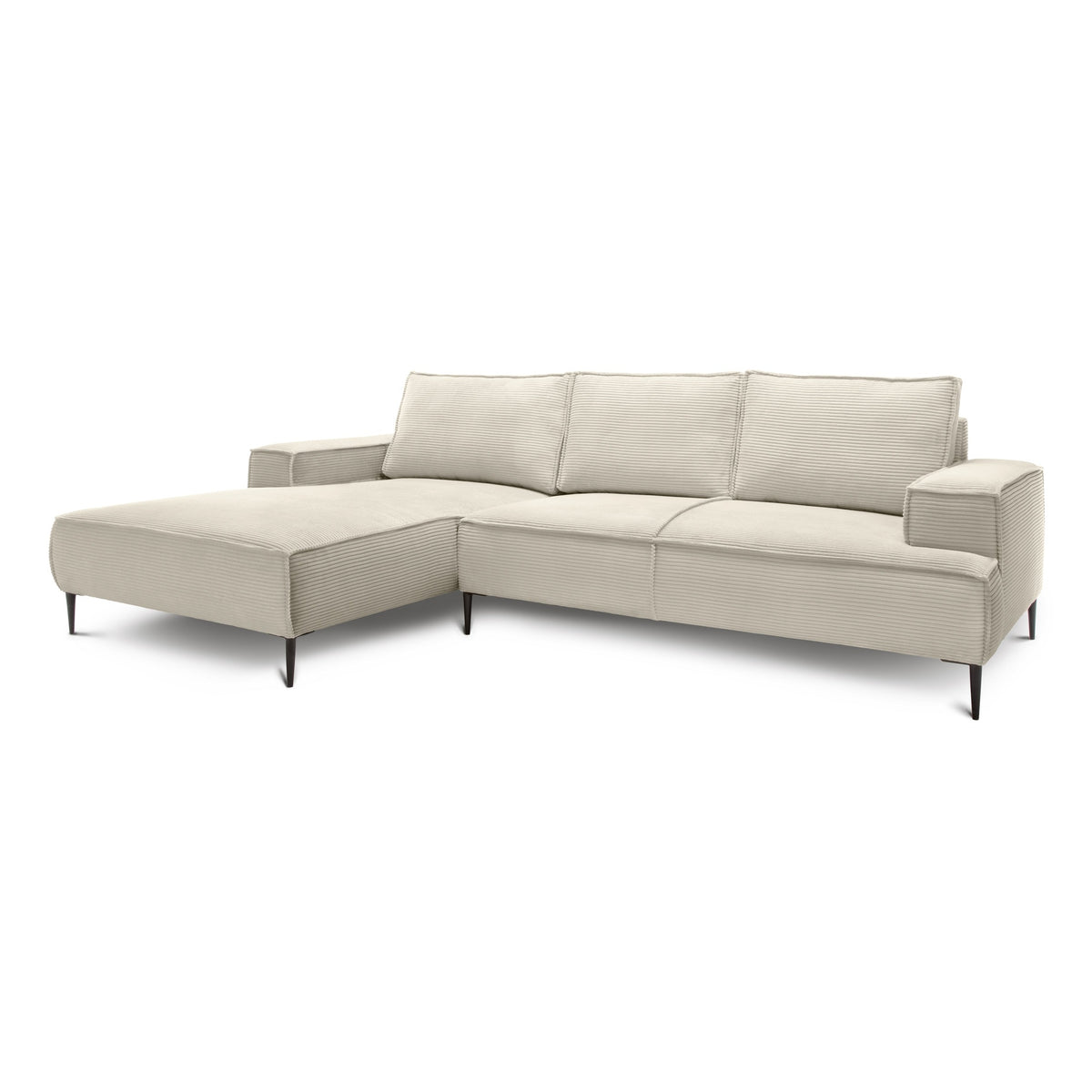 May 3 Seater Corner Sofa 275 cm, Modern Classic Style – Ivory (POSO 105), Left-hand-side