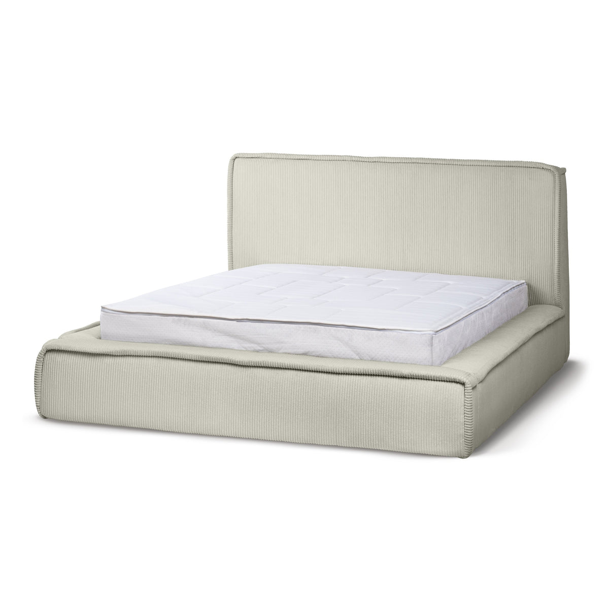 Gryby Upholstered Ottoman Bed with Storage, Classic Style – Gray Linen (POSO 140), 200