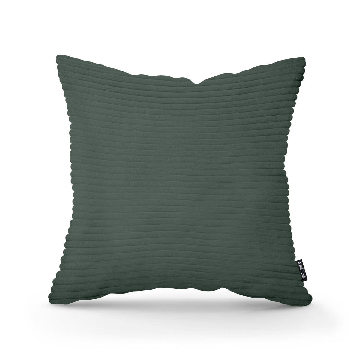 Wide Corduroy Decorative Cushion 45x45 cm, Scandinavian and Boho Style – Forest Green (POSO 14)