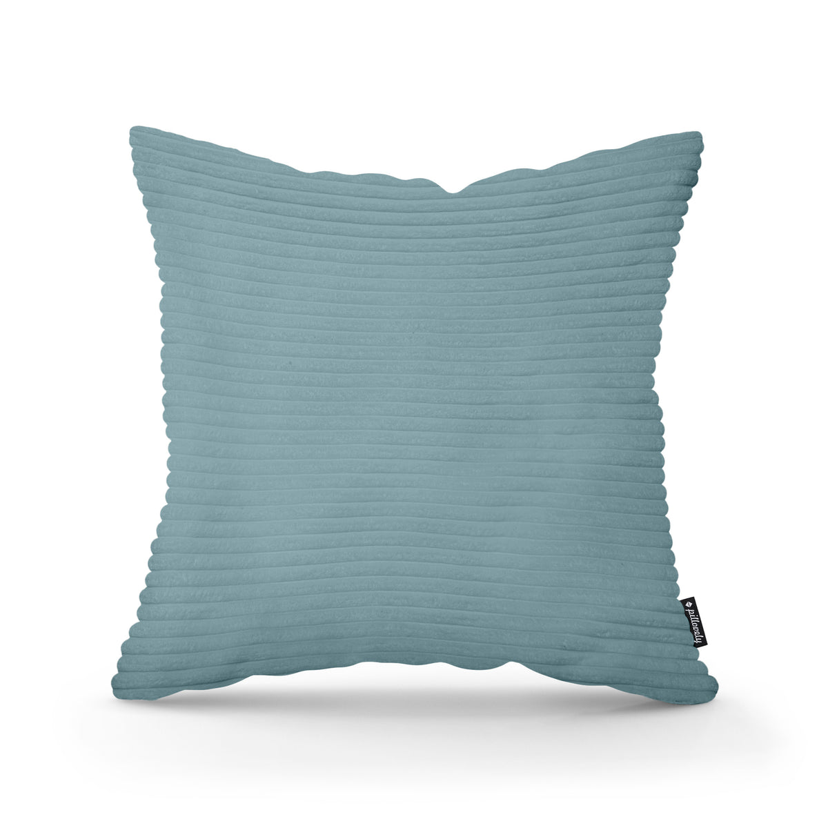 Wide Corduroy Decorative Cushion 45x45 cm, Scandinavian and Boho Style – Cold Mint (POSO 26)