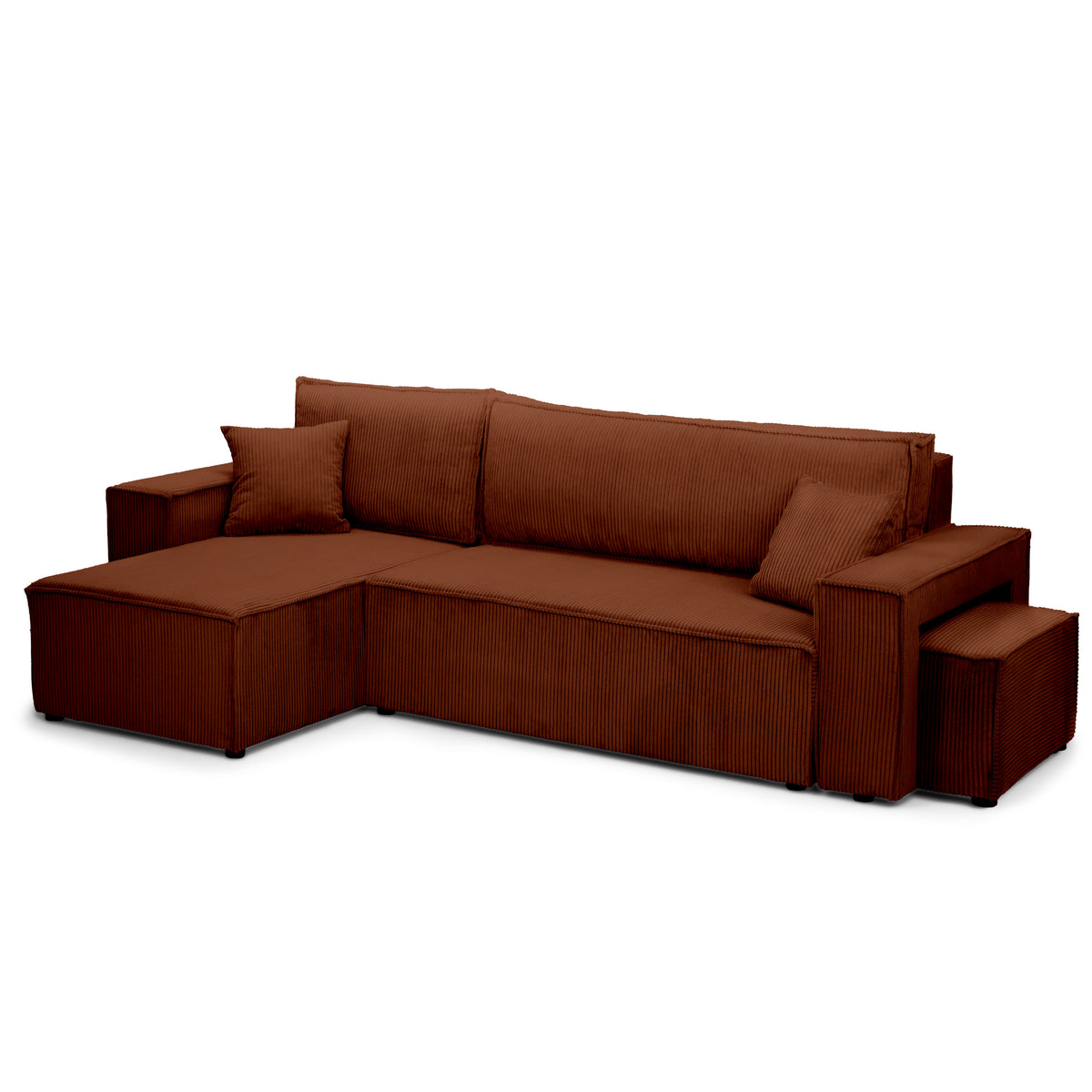 Klara Reversible Corner Sofa Bed with Pouffe, Modern Style – Espresso (POSO 39), Universal