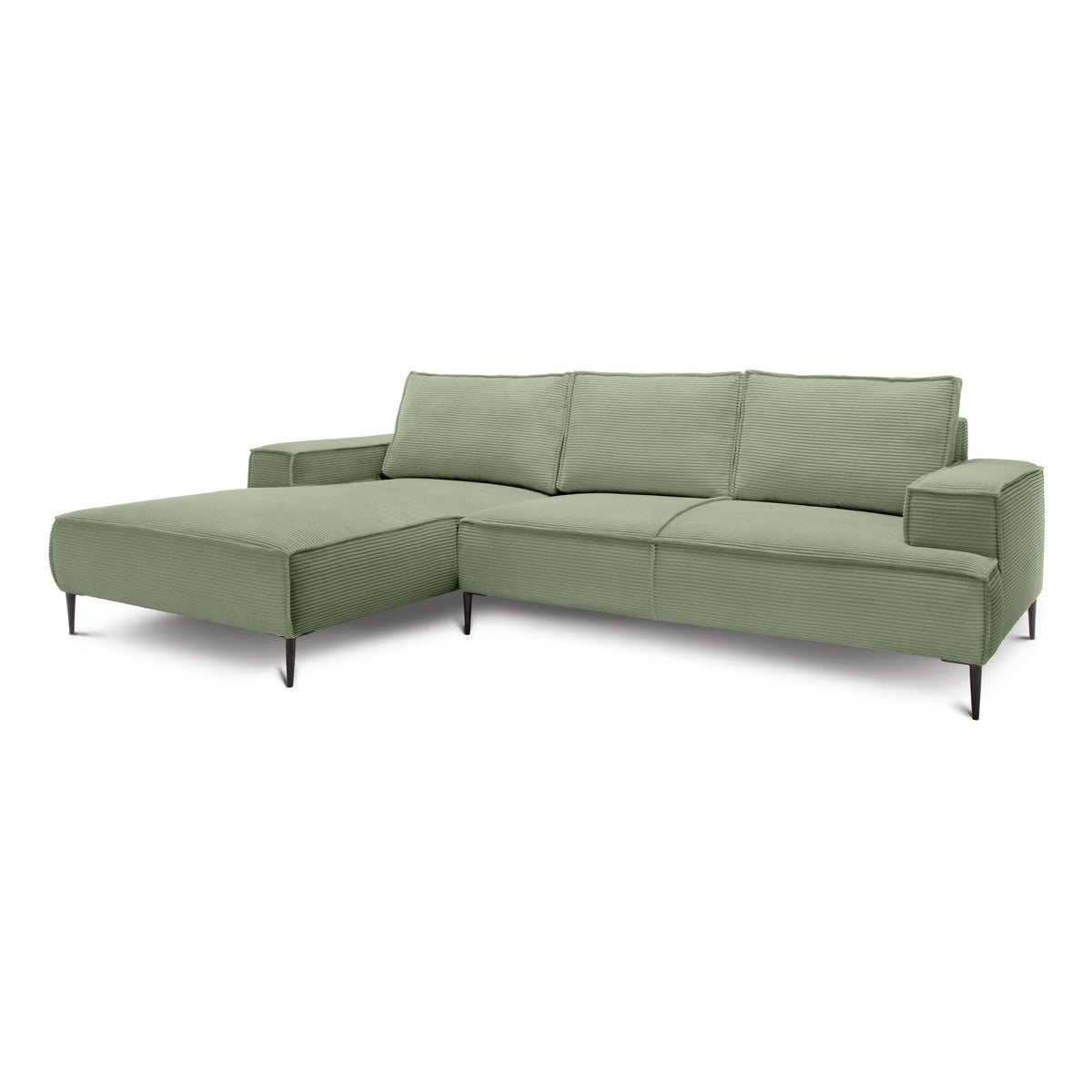 May 3 Seater Corner Sofa 275 cm, Modern Classic Style – Gray-Green (POSO 47), Left-hand-side