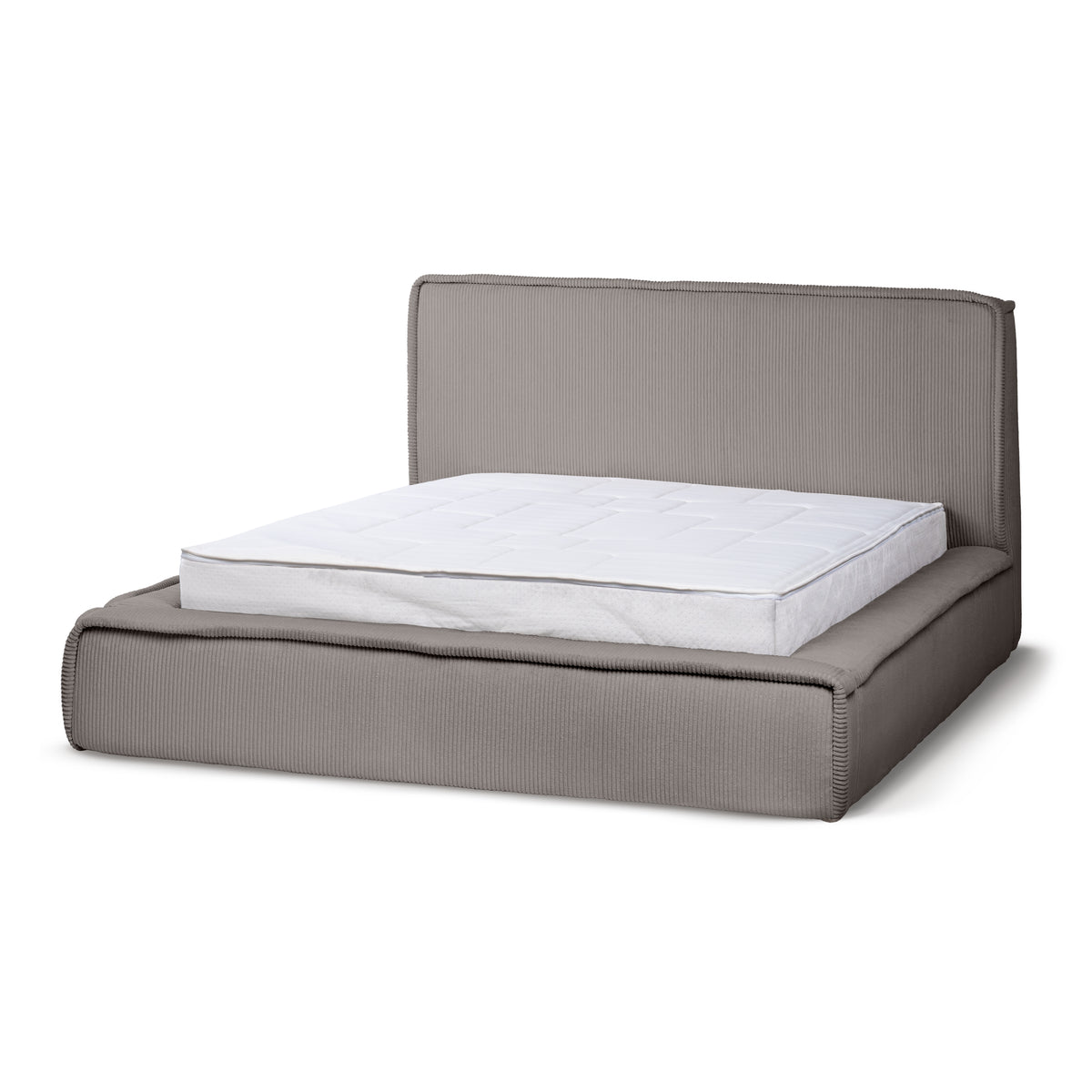 Gryby Upholstered Ottoman Bed with Storage, Classic Style – Smoked Wood (POSO 04), 200