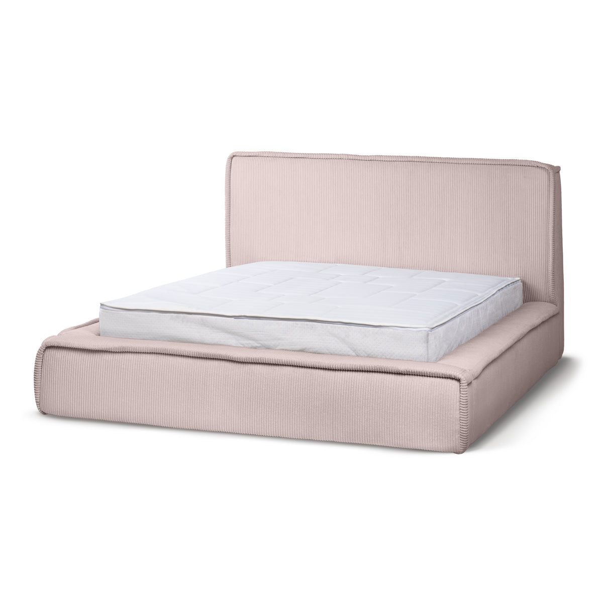Gryby Upholstered Ottoman Bed with Storage, Classic Style – Dusty Pink (POSO 52), 200