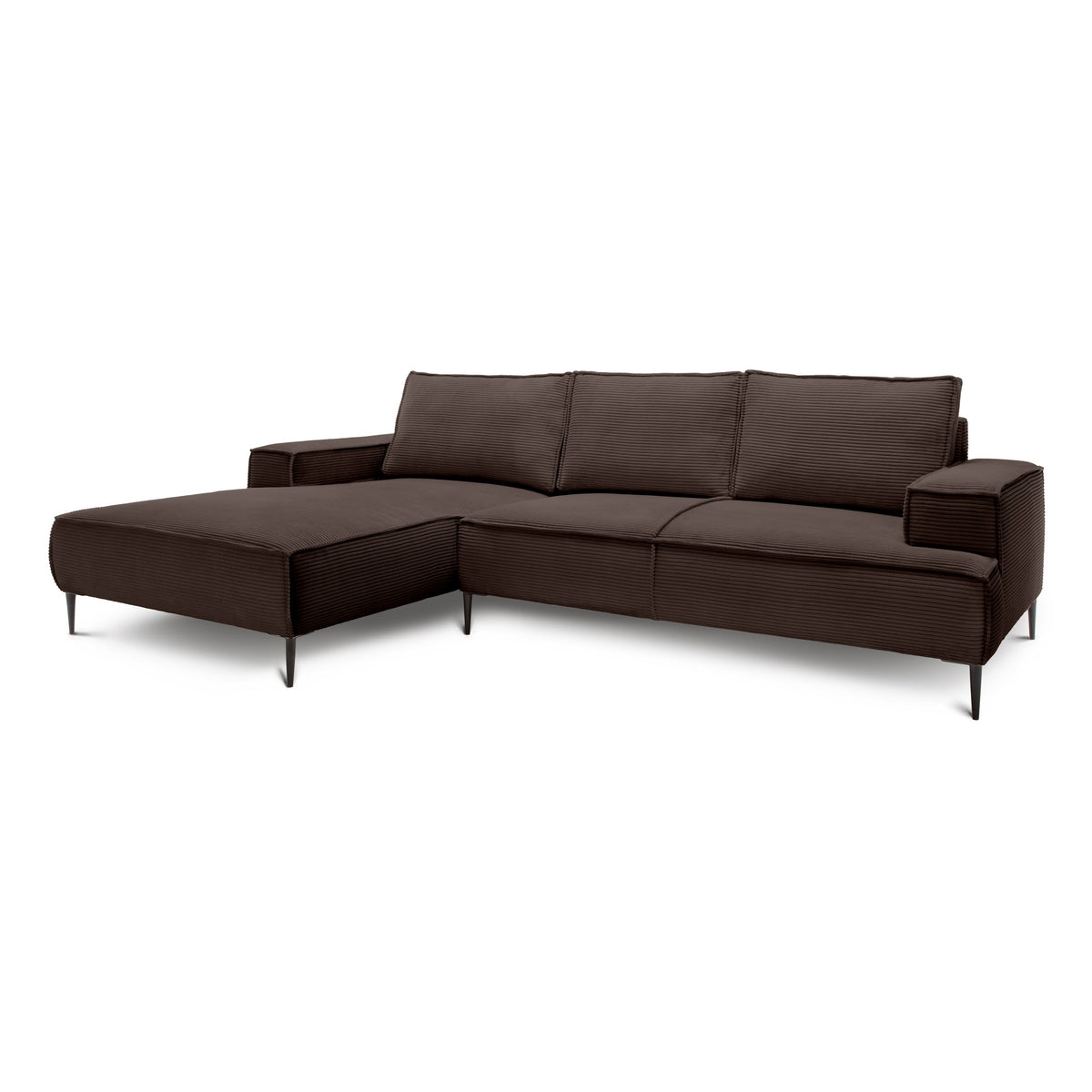 May 3 Seater Corner Sofa 275 cm, Modern Classic Style – Dark Walnut (POSO 06), Left-hand-side
