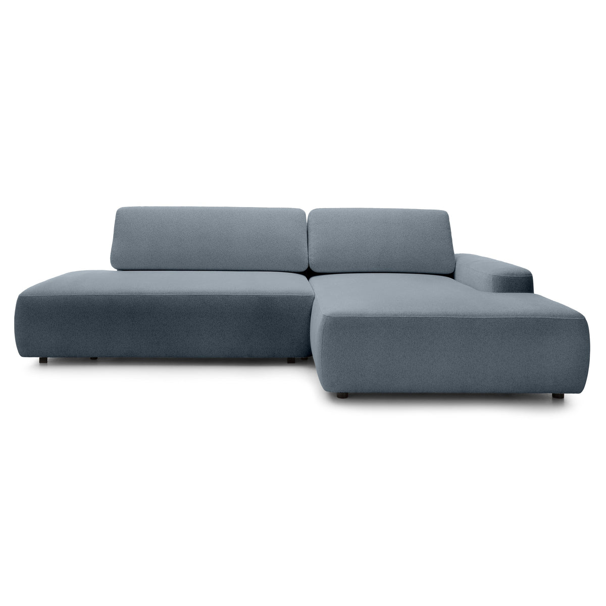 Bamby 4 Seater Corner Sofa Bed 125x210, Japandi Style – Right-hand, Misty Steel (RAVEN 10)