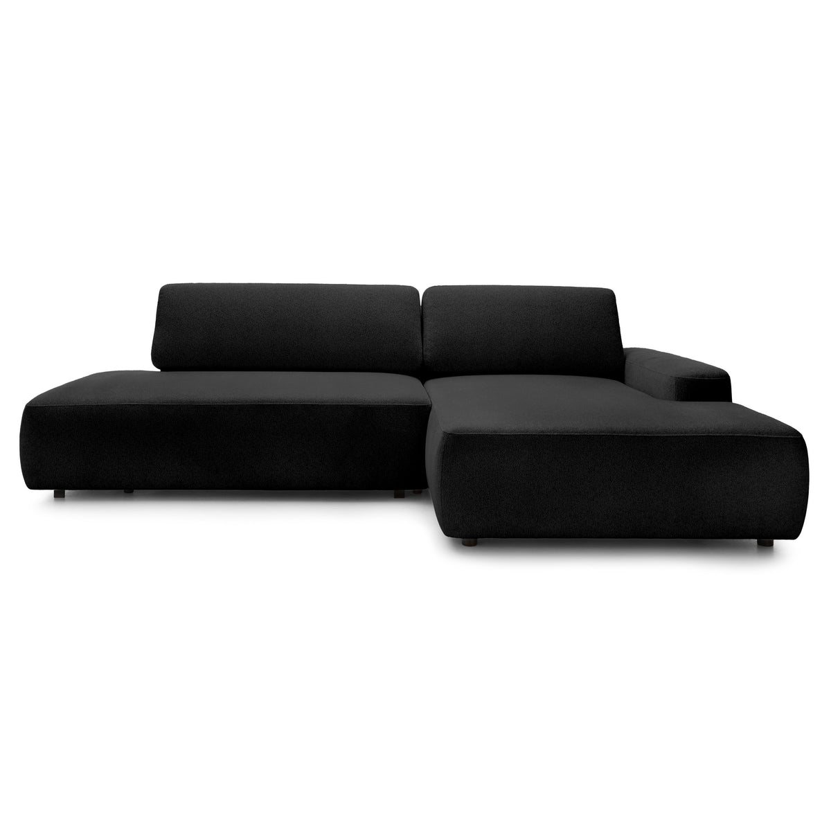 Bamby 4 Seater Corner Sofa Bed 125x210, Japandi Style – Right-hand, Night Black (RAVEN 18)