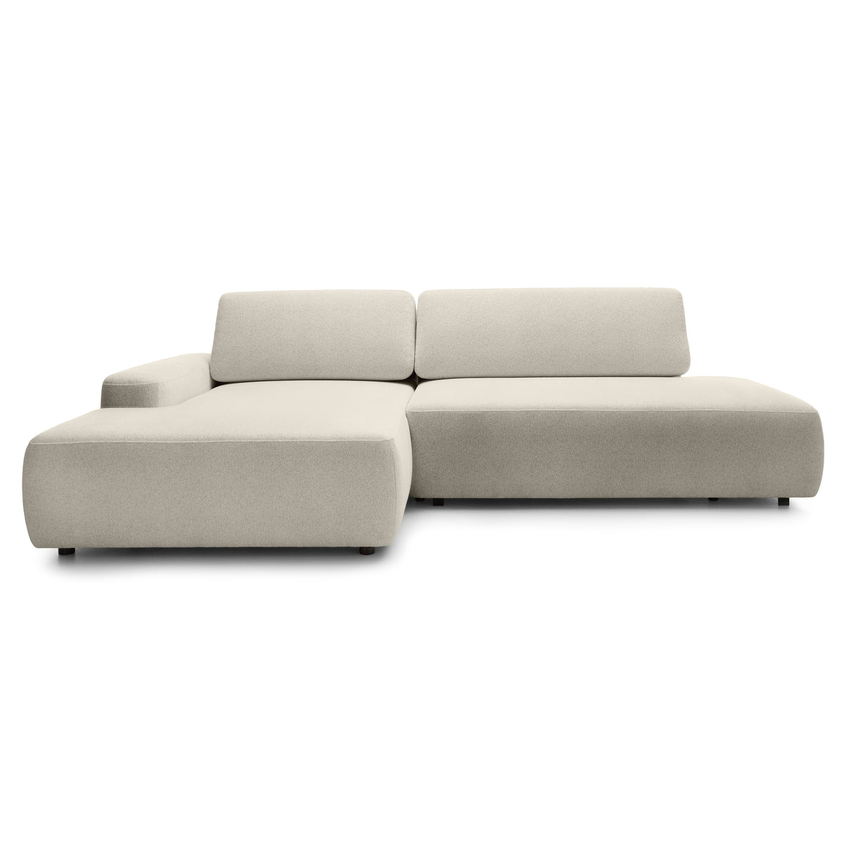Bamby 4 Seater Corner Sofa Bed 125x210, Japandi Style – Left-hand, Sand Silk (RAVEN 28)