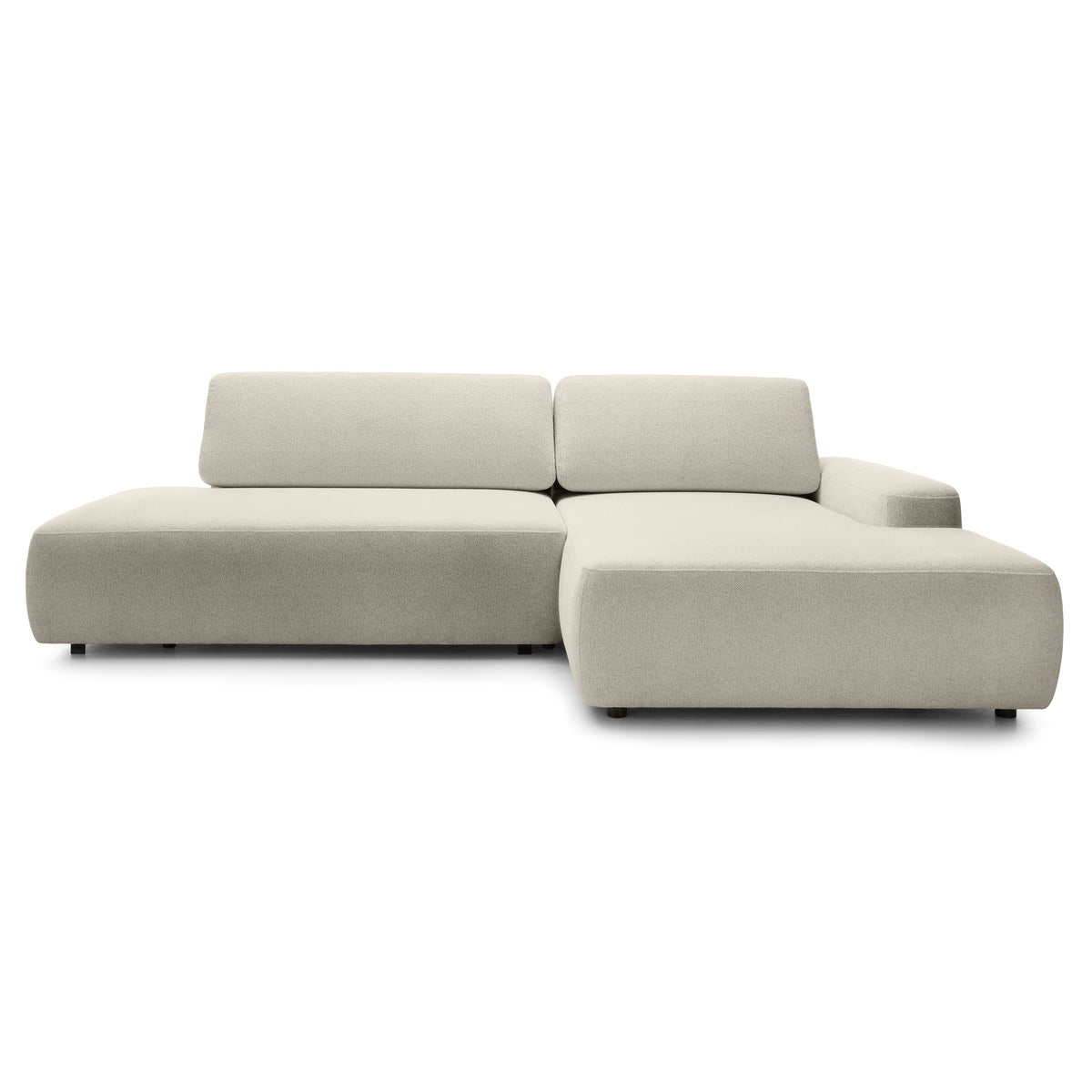 Bamby 4 Seater Corner Sofa Bed 125x210, Japandi Style – Right-hand, Sand Silk (RAVEN 28)