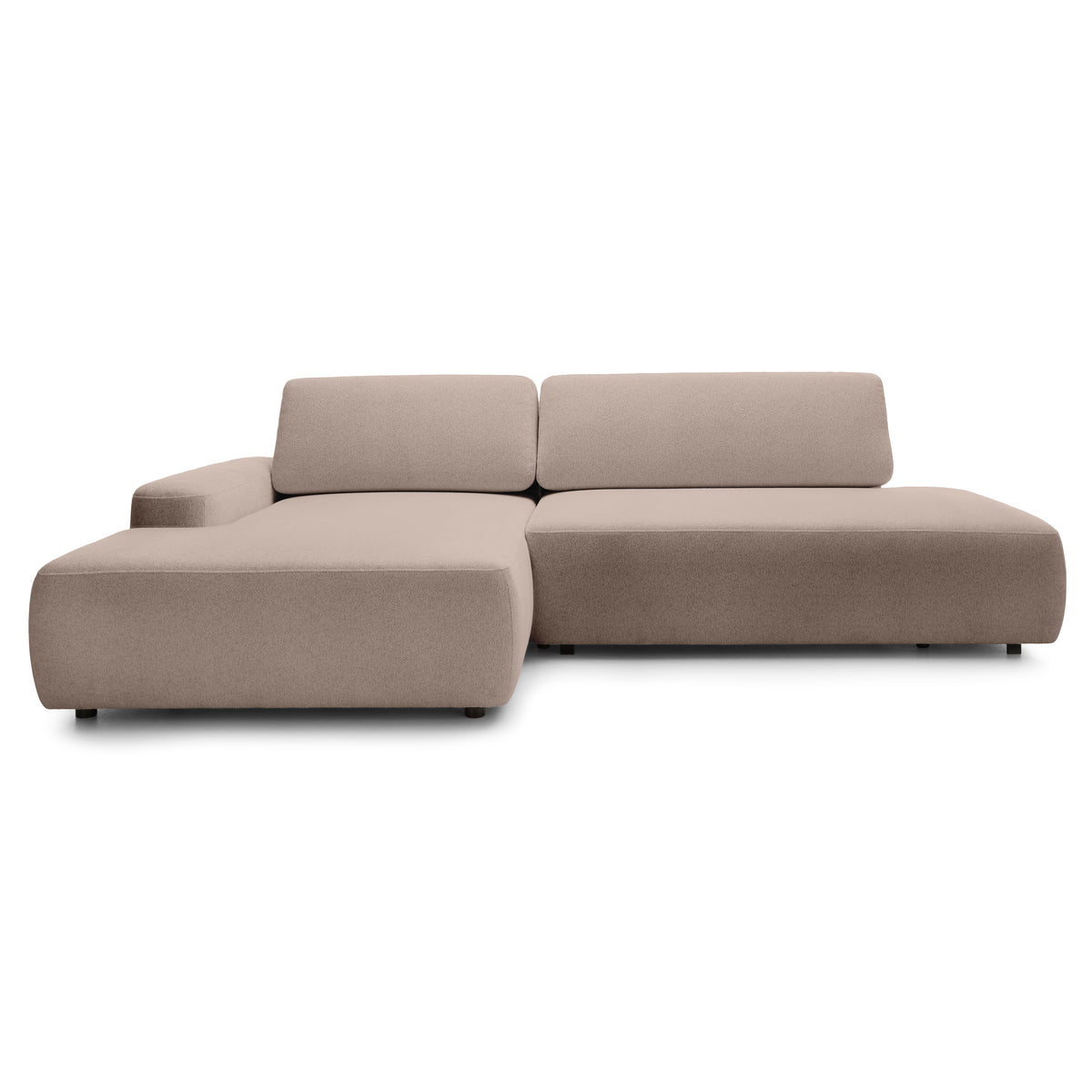 Bamby 4 Seater Corner Sofa Bed 125x210, Japandi Style – Left-hand, Caramel Beige (RAVEN 34)
