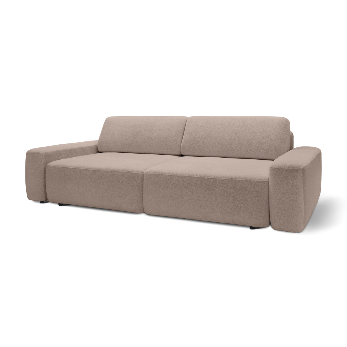 Bamby Sofa Bed 200x136 cm with Storage, DL Mechanism – Caramel Beige (RAVEN 34)