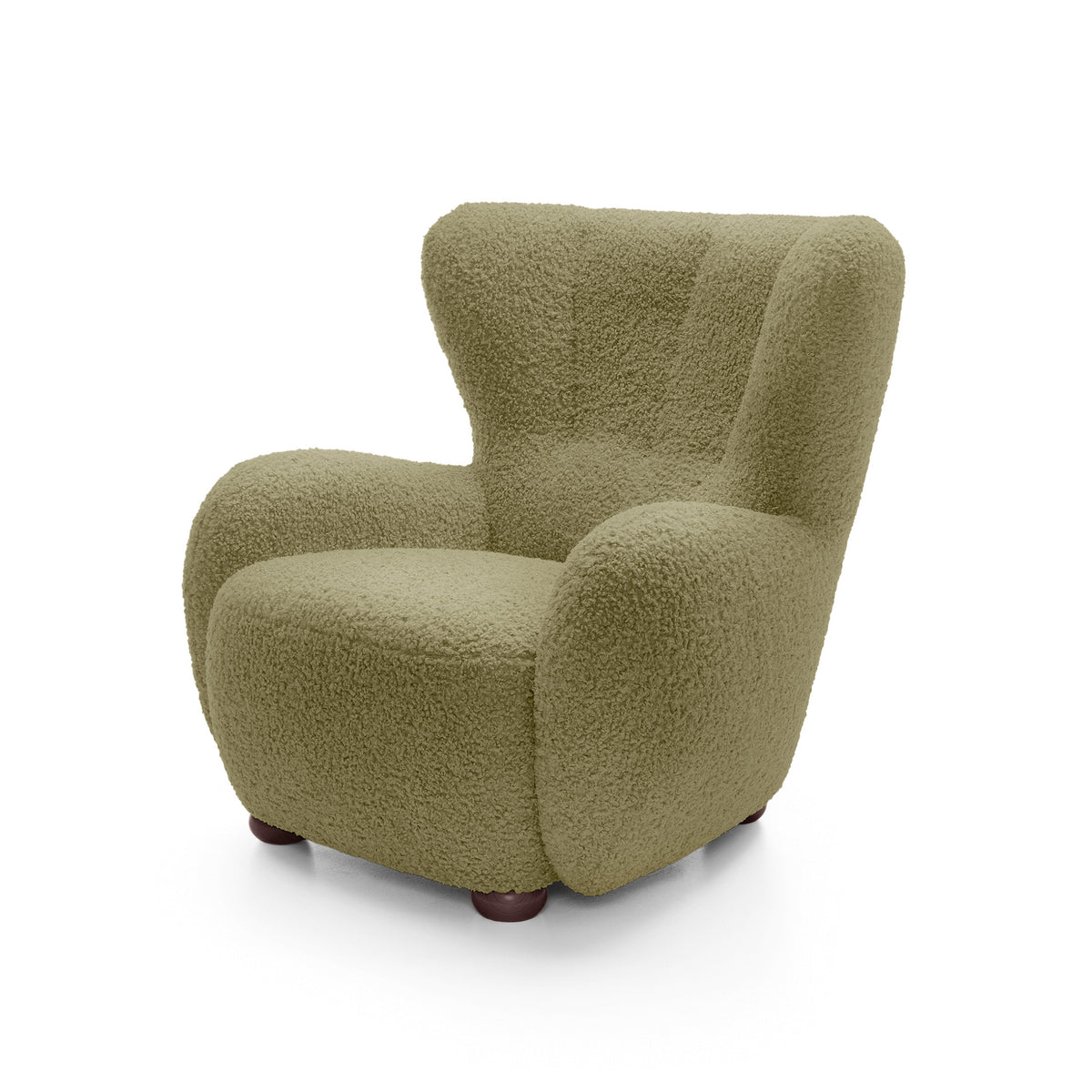 Fotel 88 cm do relaksu w stylu skandynawskim | Tedi Miodowy Mech (ROLF 13) Orzech