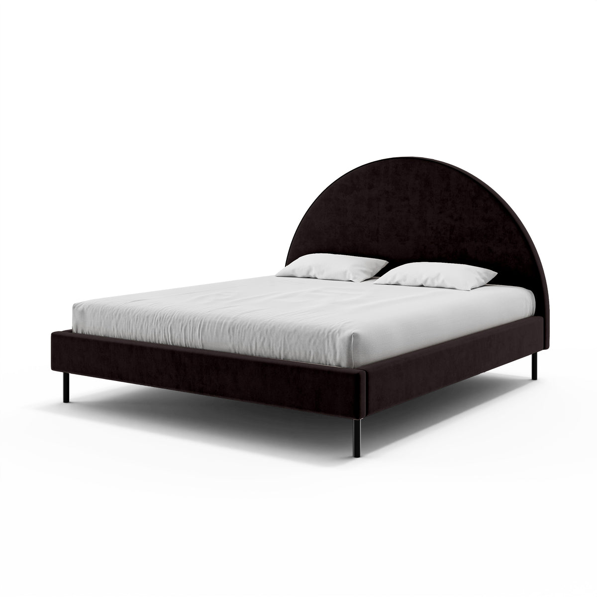 Łóżko tapicerowane Zora z półokrągłym zagłówkiem i pojemnikiem w stylu soft modern w tkaninie SALVADOR – zdjęcie 25
