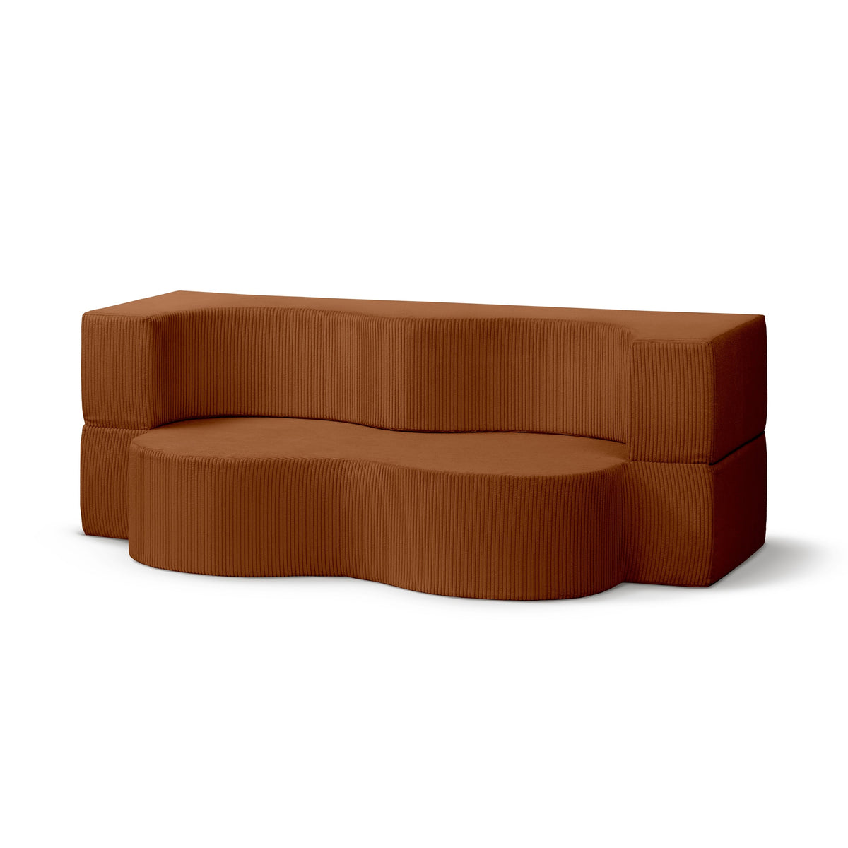 Sofa piankowa wolnostojąca 200 cm z funkcją spania w stylu japandi | Kamelia Machoń (POSO 40)