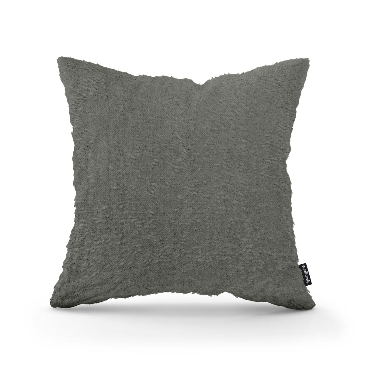 Plush Decorative Cushion 45x45 cm, Glamour Style – 100% PES Plush, Soft Texture – Ash Green (SORRISO 02)