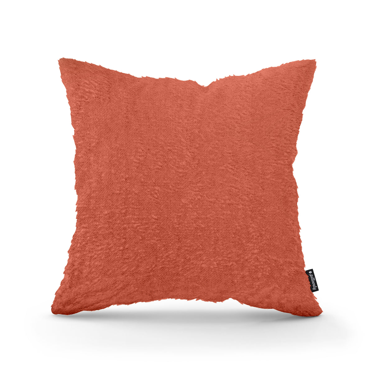 Plush Decorative Cushion 45x45 cm, Glamour Style – 100% PES Plush, Soft Texture – Red Terra (SORRISO 09)