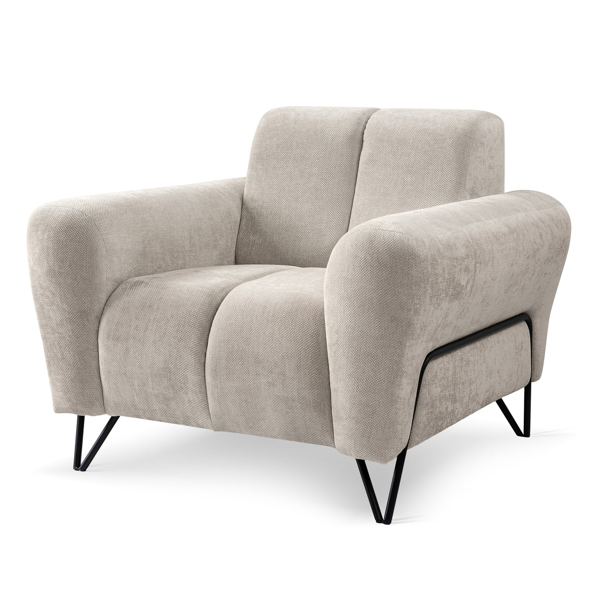 Nellia Upholstered Armchair, Modern Style, Storm Fabric – main photo | Pillovely