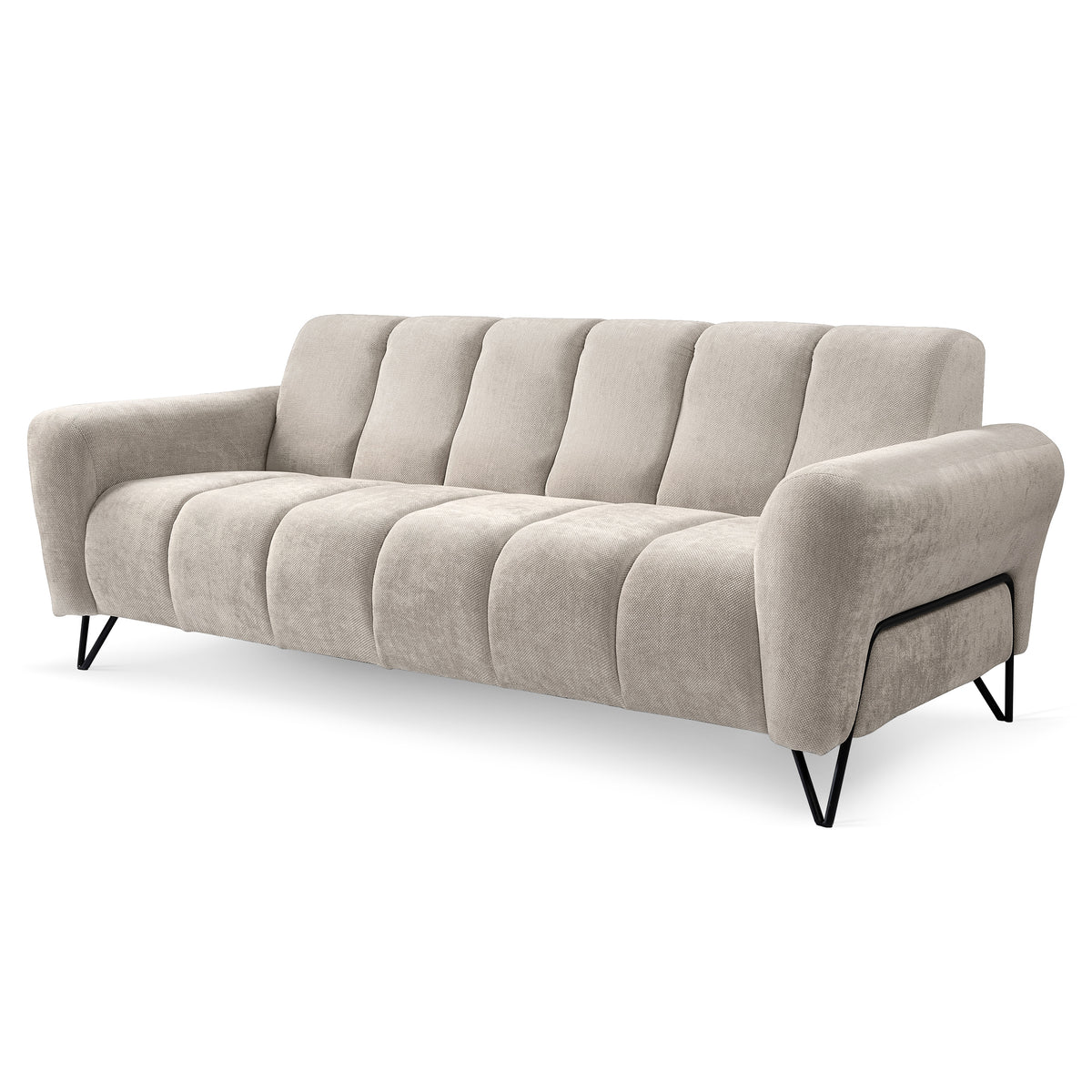 Nellia 3 Seater Sofa for Living Room, Soft Style, Storm Fabric – angled view | Pillovely