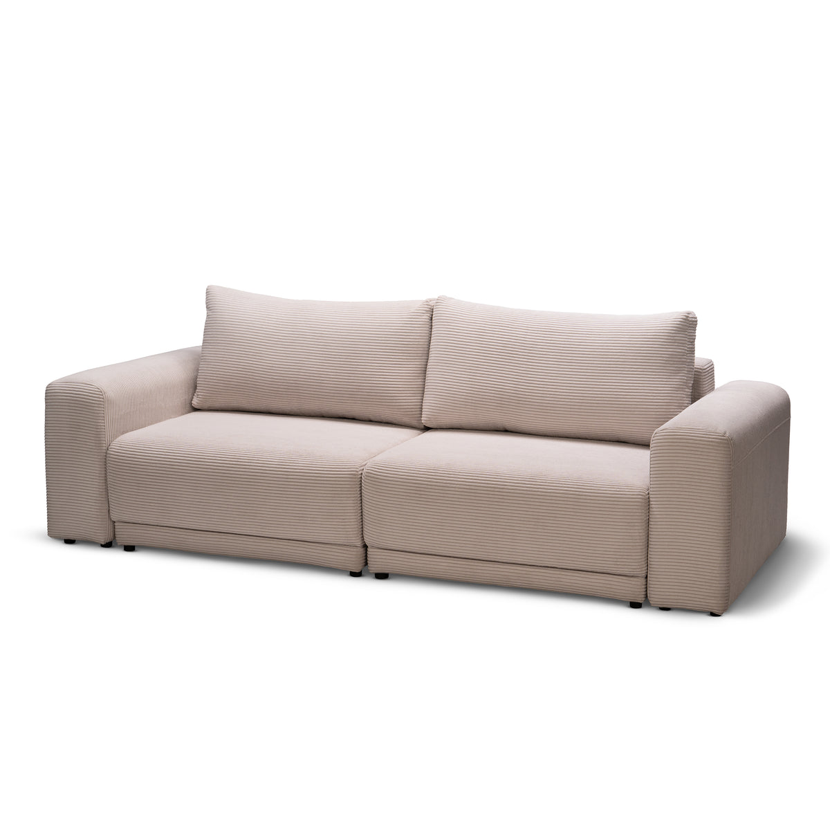 Zoria Sofa Bed 145 × 203 with Storage, Modern Style – Sand Stone (POSO 02)