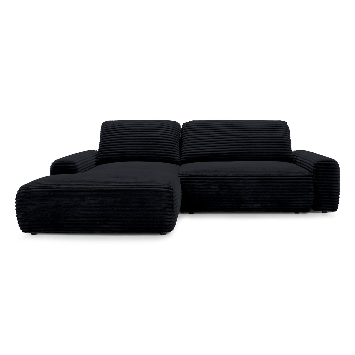 Dori Corner Sofa Bed with Storage 125x200, Modern Style – Left-sided, Charcoal Velvet (TILIA 100)