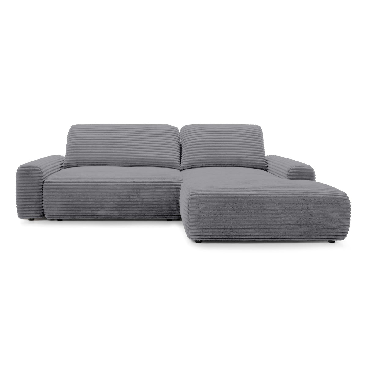 Dori Corner Sofa Bed with Storage 125x200, Modern Style – Right-sided, Gray Horizon (TILIA 90)