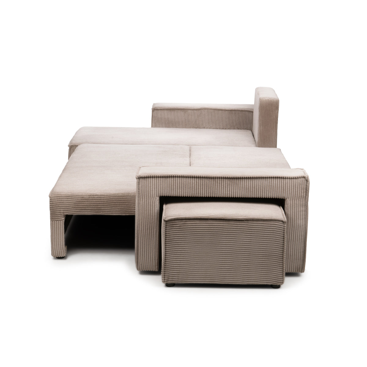 Klara Reversible Corner Sofa Bed with Storage and Pouffe, Modern Style – side view
