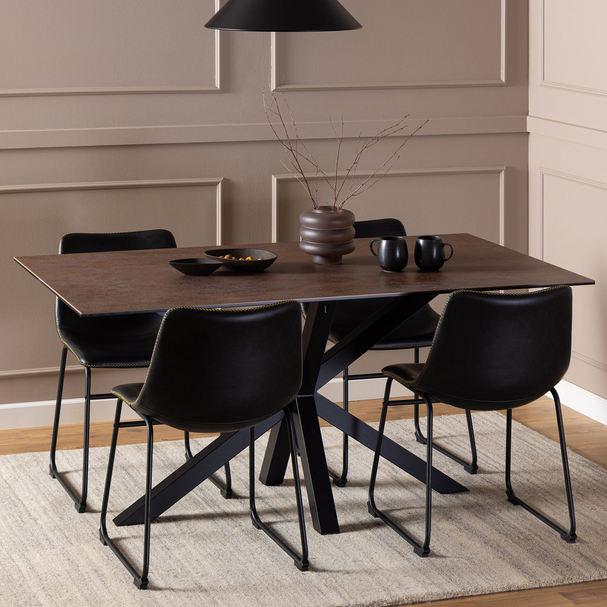 Oryss Dining Table 160x76 cm, Modern Style – in a room setting