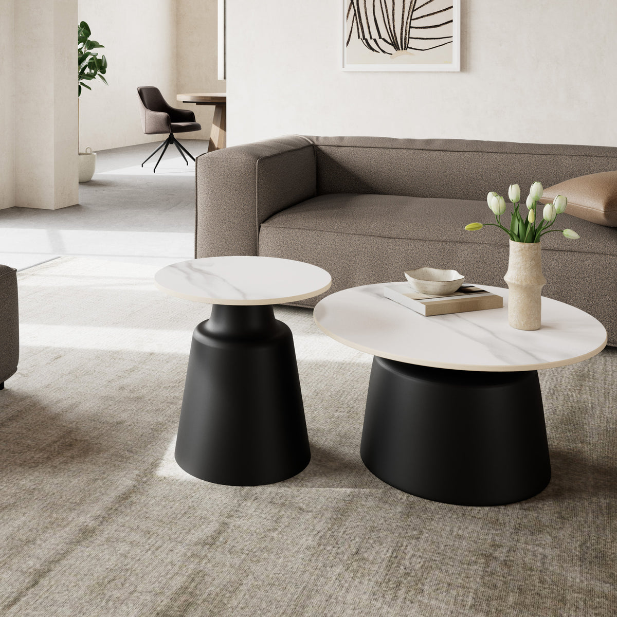 Fumor Round Coffee Table Ø45 cm, Modern Style – in a room setting