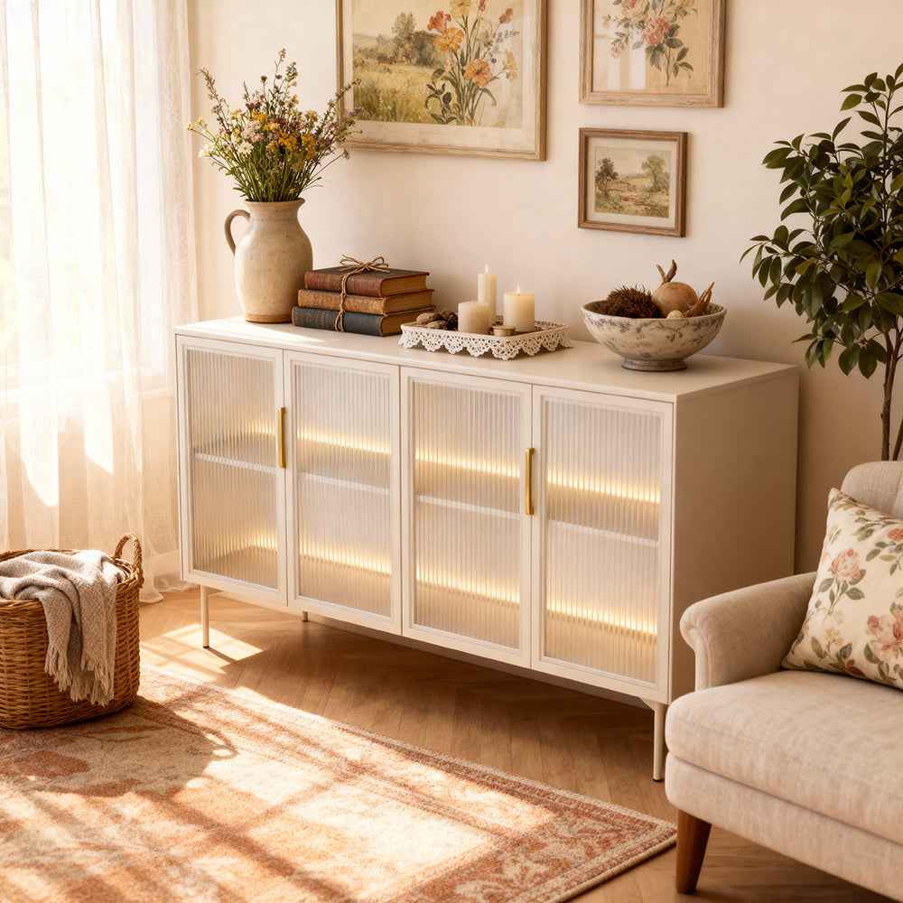 Lummer Sideboard with Doors 181x83, Elegant Style – in a room setting