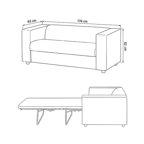 Sofa July 2-osobowa z funkcją spania 174 cm – zdjęcie 12