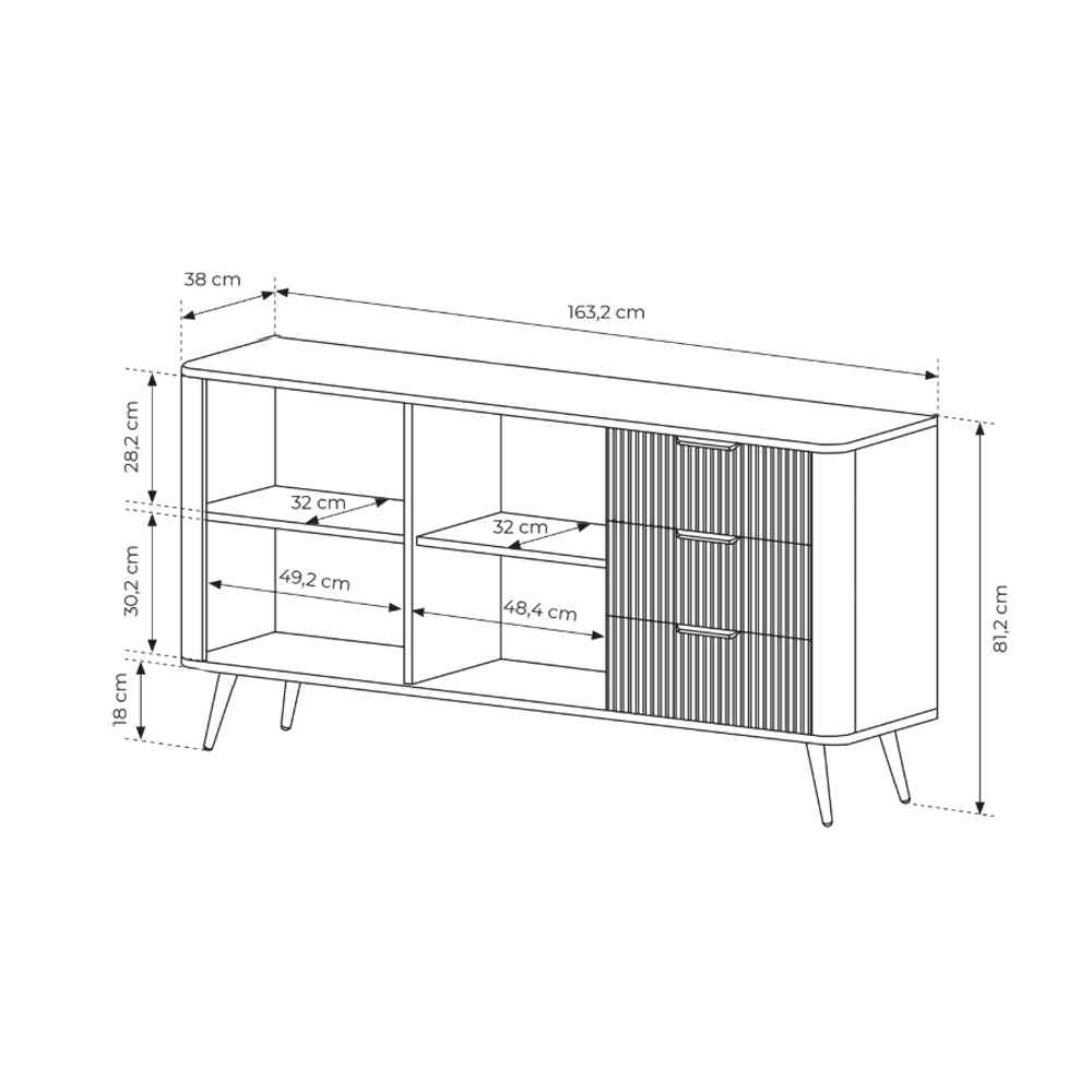 Laanti Sideboard with Drawers and Doors 163x81, Elegant Style – photo 7