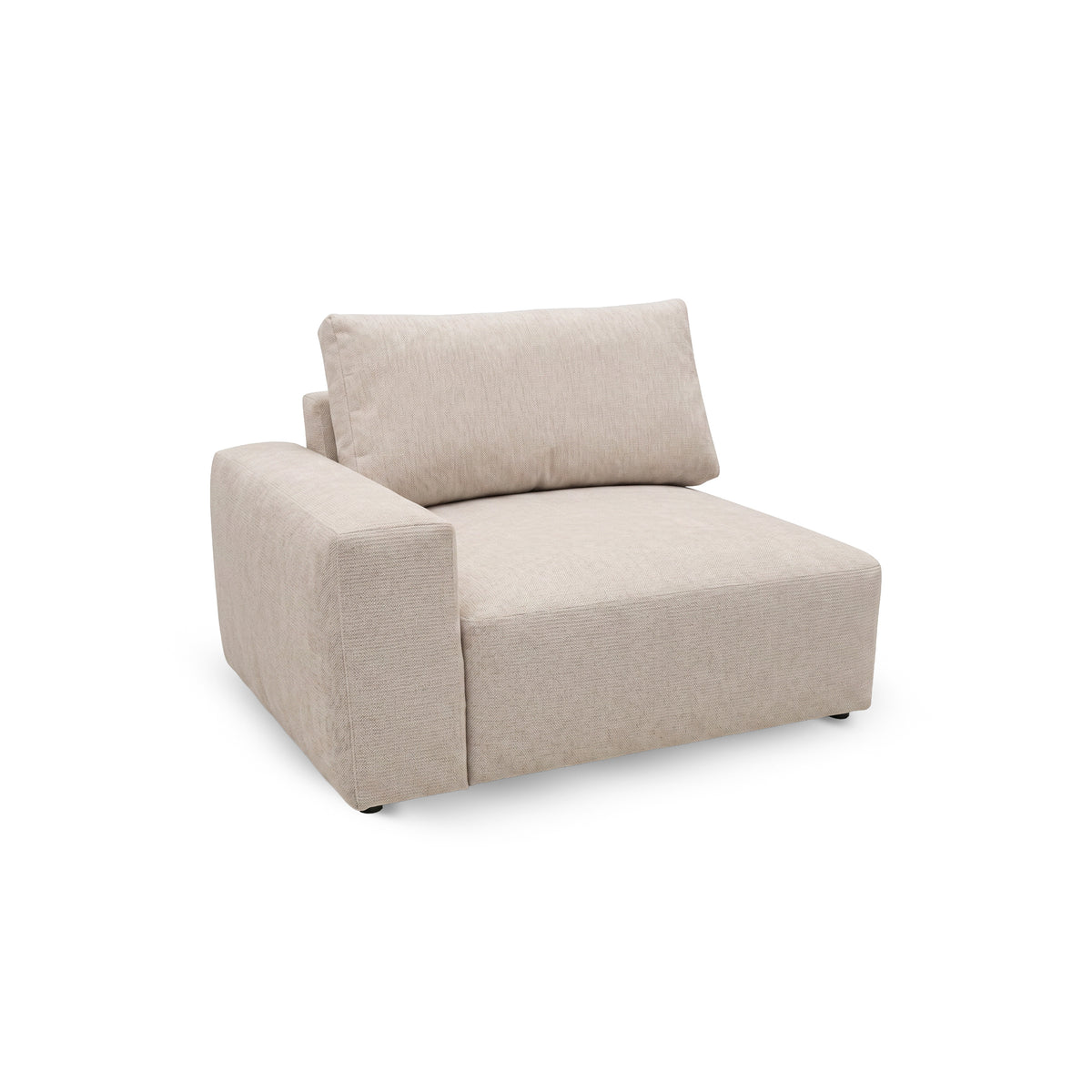 Module avec accoudoir du canapé d'angle Iskeli Taupe Crème (ARAGON 03) – module de 128 × 109 cm avec coussin de dossier