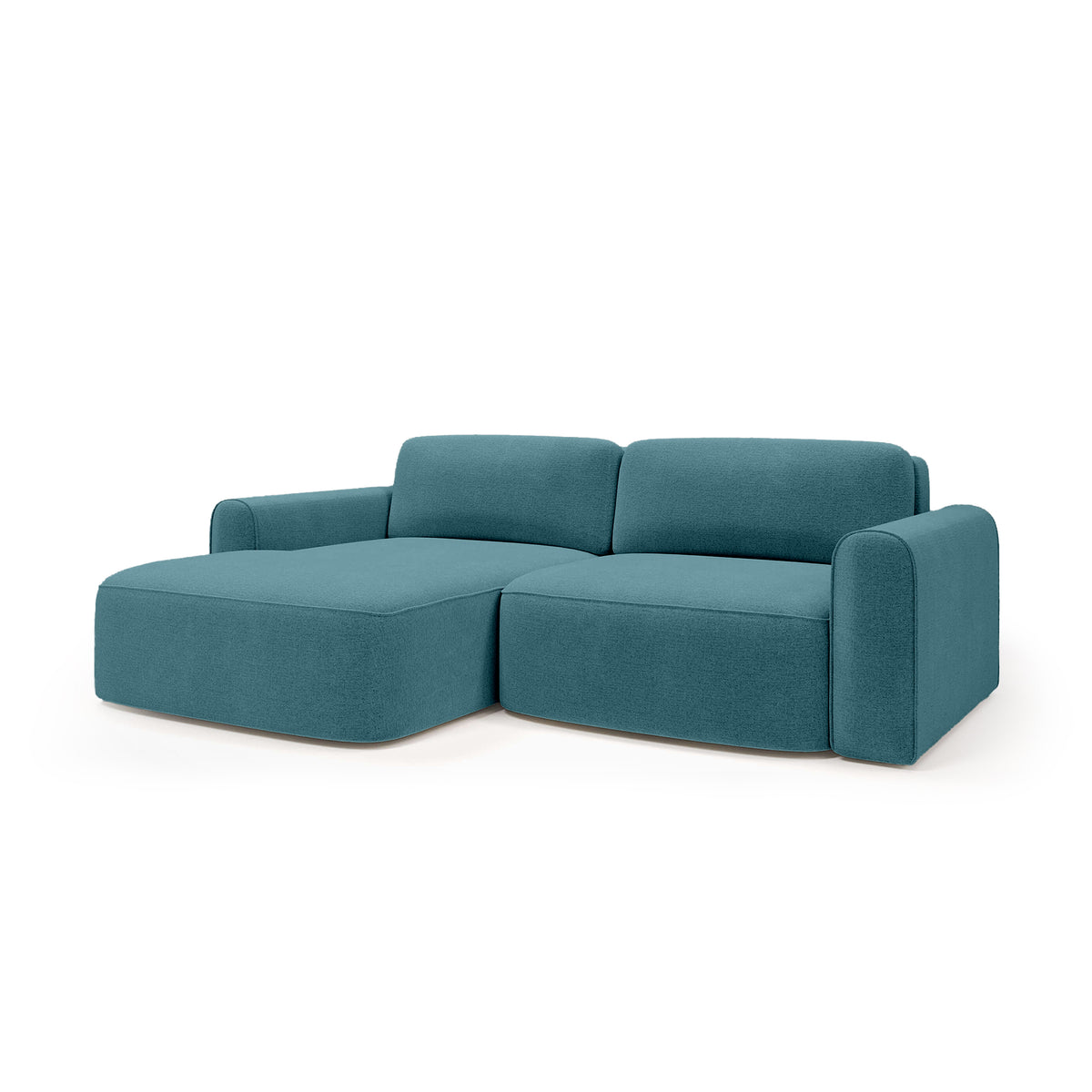 Canapé d’angle Saniri côté gauche coloris Vert Atlantique (CASTEL 70) – canapé d’angle rembourré