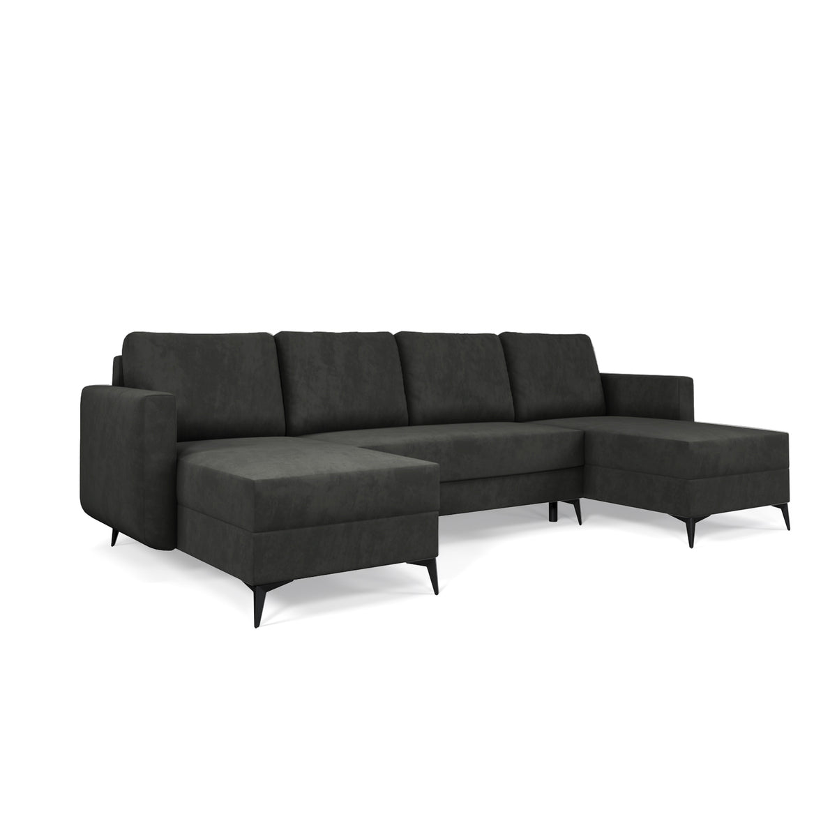 Canapé d'angle en U Forra 303 cm Gris Graphite (MANILA 19) en velours Manila