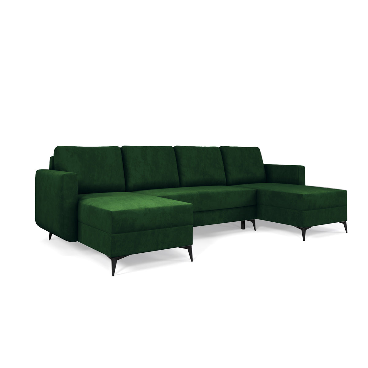 Canapé d'angle en U Forra 303 cm Mousse des Bois (MANILA 35) avec quatre coussins de dossier