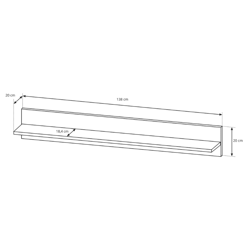 Półka Armelia ścienna do salonu i sypialni 138x20 cm w stylu nowoczesnym – wisząca, minimalistyczna – zdjęcie 4