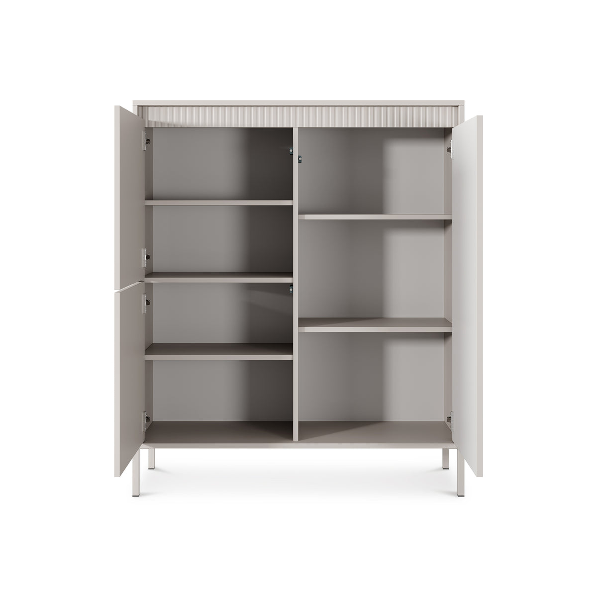 Komoda Senra 3-drzwiowa 104x123 w stylu japandi – z otwartymi frontami