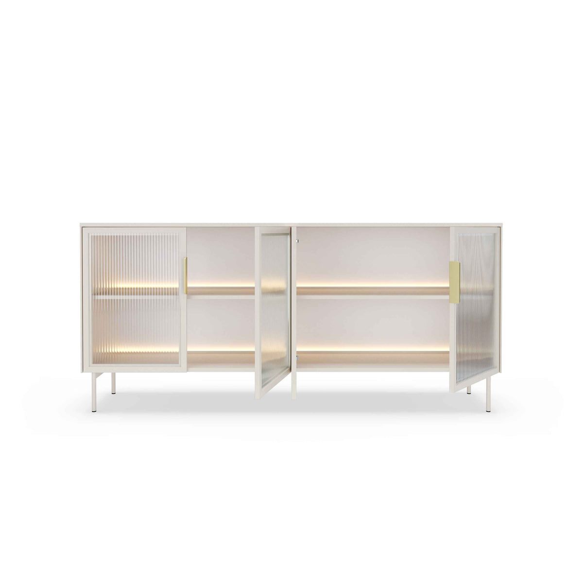 Komoda Lummer 181x83 z drzwiami w stylu eleganckim – z otwartymi frontami