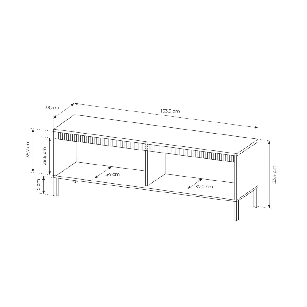 Szafka RTV Senra 154x53 w stylu japandi – zdjęcie 6