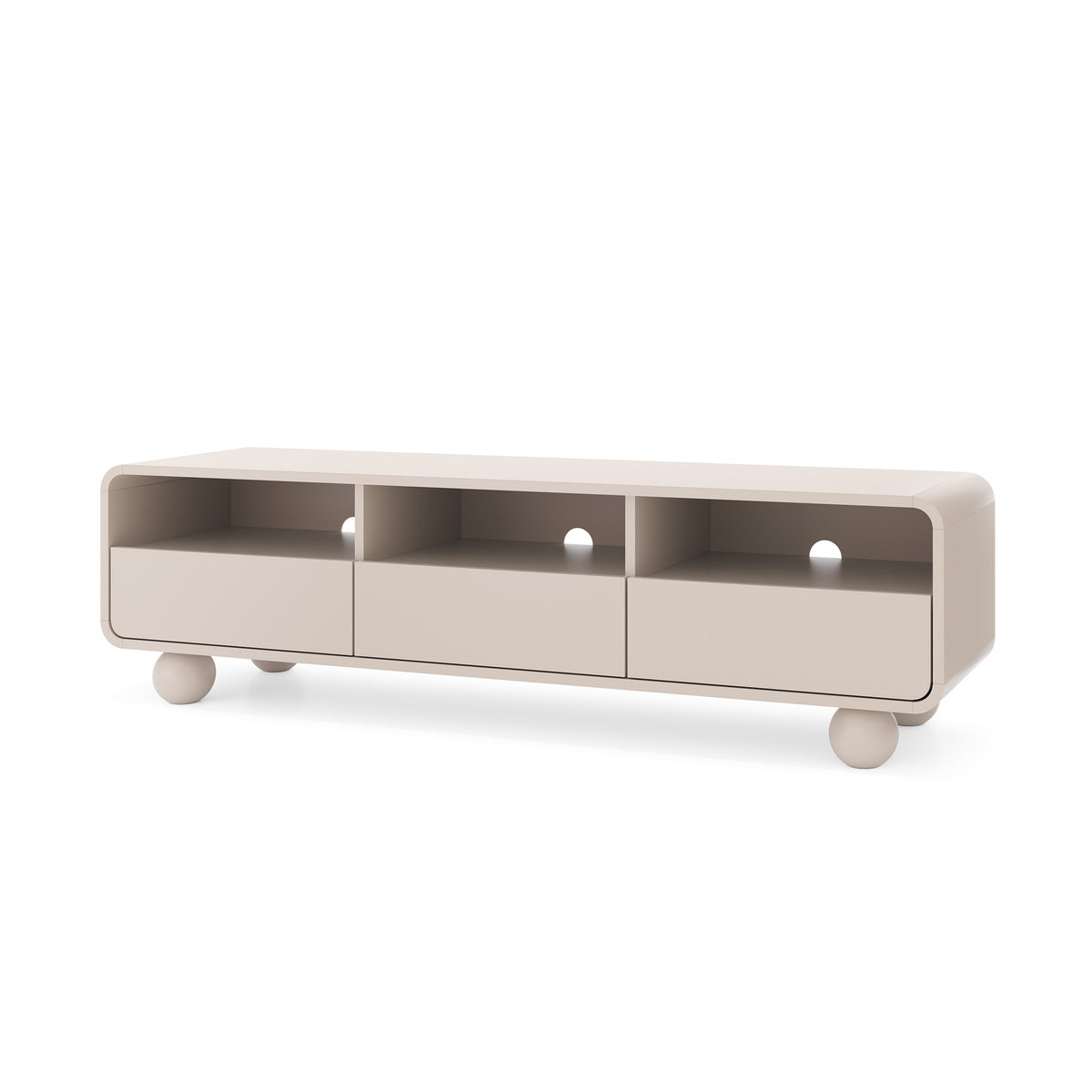 Ballo TV Unit / TV Stand 160x44, Japandi Style – angled view | Pillovely