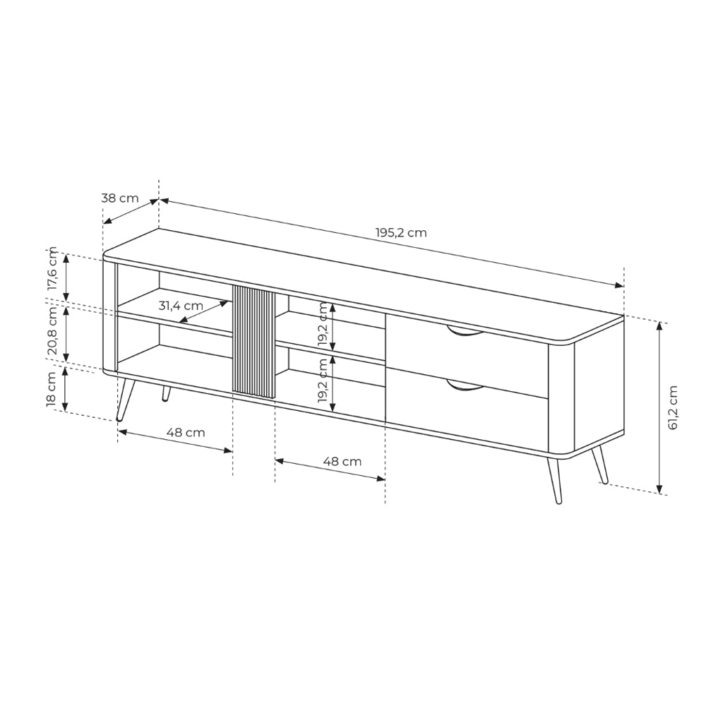 Szafka RTV Velia 195x61 w stylu japandi – zdjęcie 6