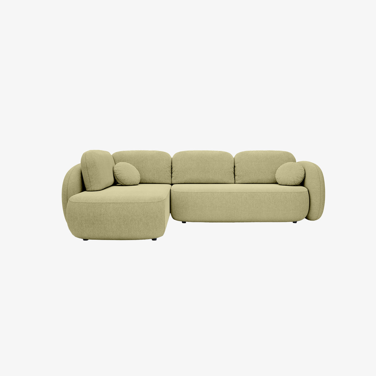 Canapé d’angle convertible avec une surface de couchage de 123x250 Olemo en tissu ARAGON 35 sur fond gris