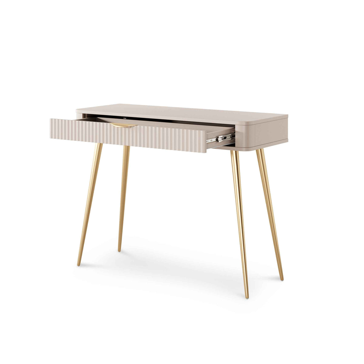 Laanti Dressing Table with Drawer 100x78 cm, Modern Style – with doors open