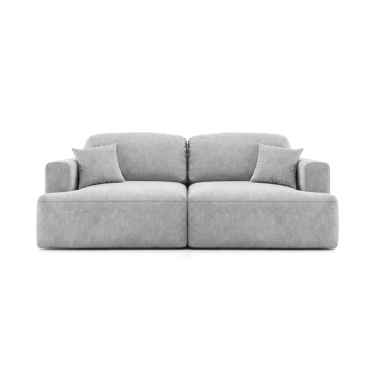 Canapé Senvali 241 cm Pourpre Atténué (CLOUD 82) – canapé avec coussins décoratifs, vue de face