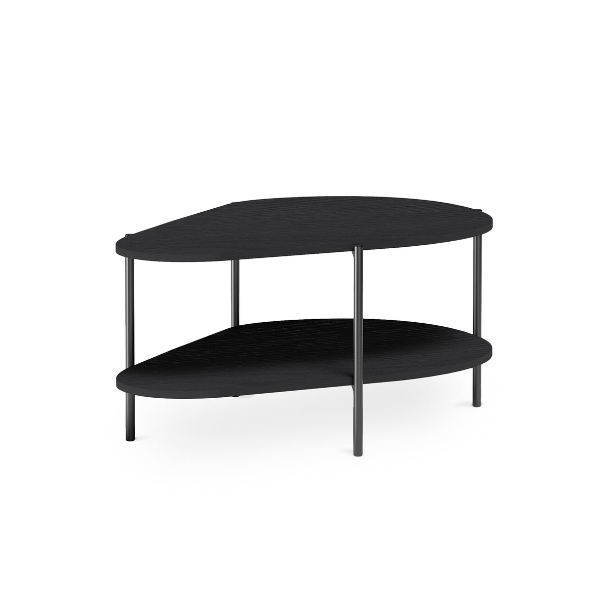 Table basse EKLIPSO 90x45 à la forme organique et au style moderne - couleur noire | Pillovely