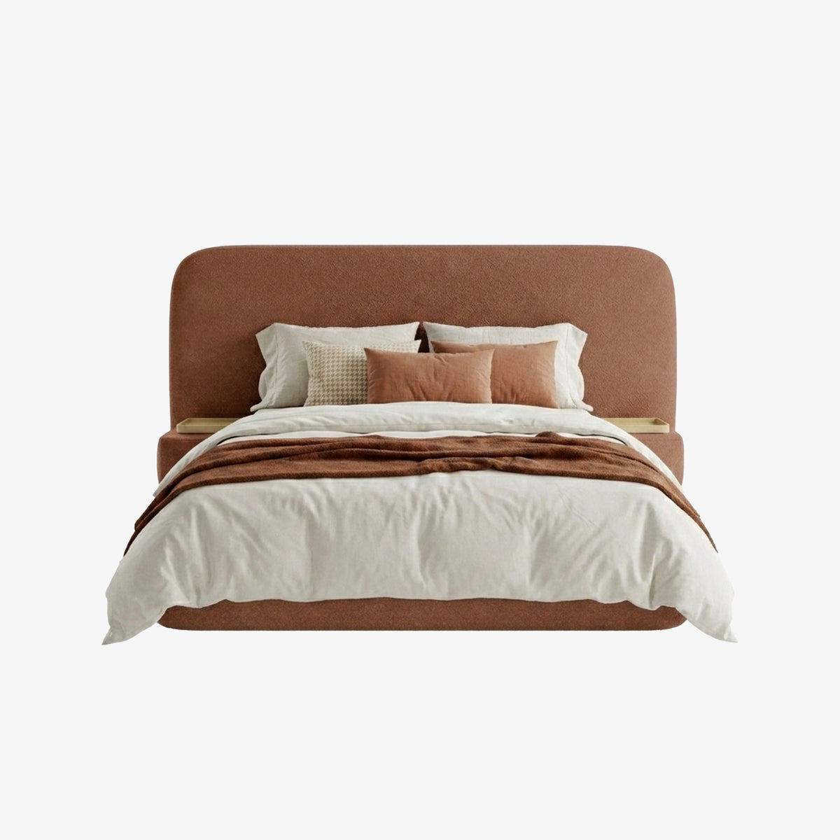 Lit Genz en tissu ARAGON 56 sur fond gris