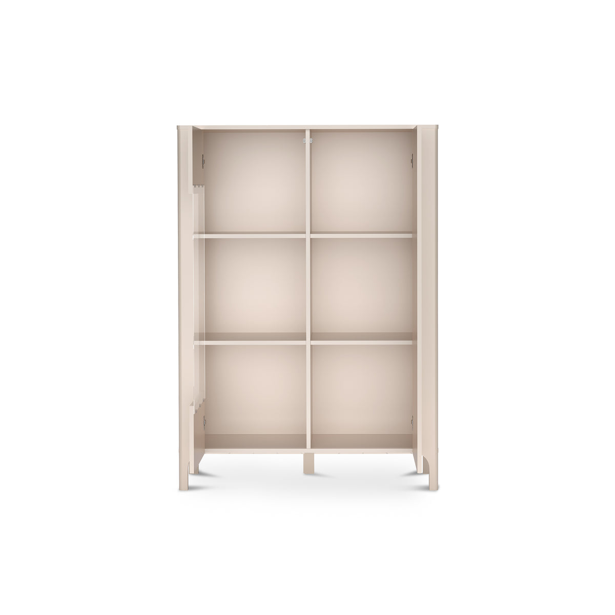 Vitrine EKLIPSO 103x145 vitrée de style moderne, coloris Cachemire – intérieur ouvert | Pillovely