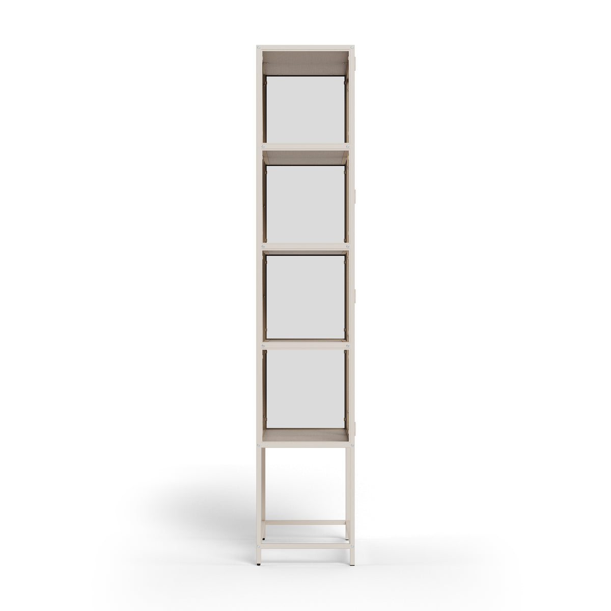 Vitrine Skeleto 77 x 186, mélaminé gris sur le côté – une vitrine élancée d'une profondeur de 35 cm pour la salle à manger